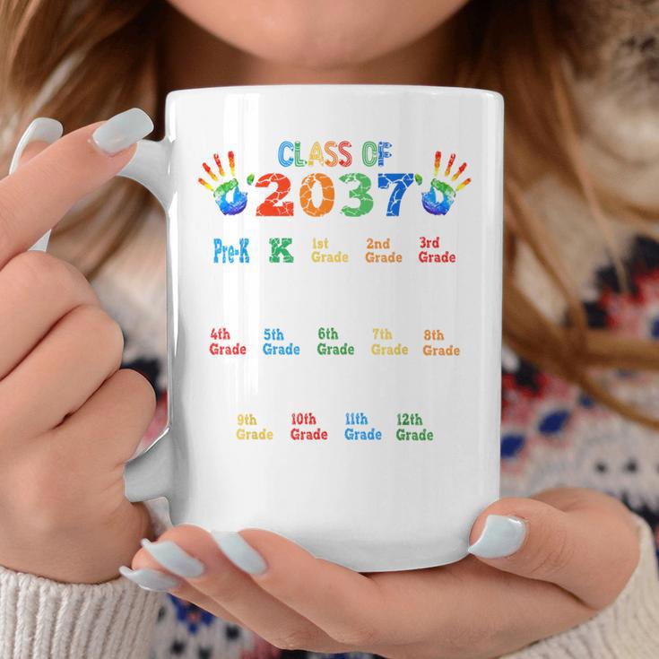 Class Of 2037 Grow With Me Color Handprint Pre-K 12Th Grade Coffee Mug Unique Gifts