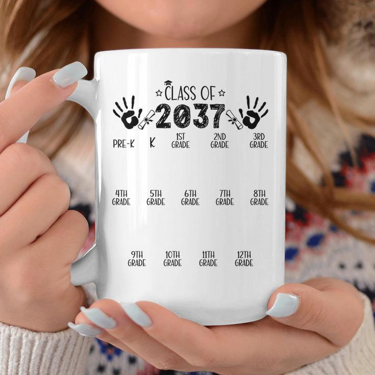 Class Of 2037 Grow With Me Pre-K To 12Th Grade Handprint Coffee Mug Unique Gifts