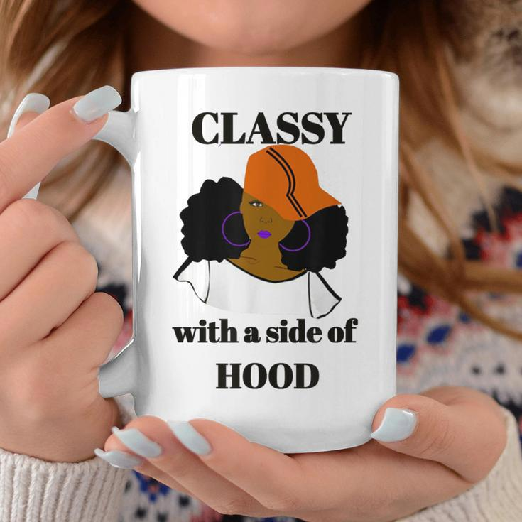 Classy With A Side Of Hood Afrocentric Coffee Mug Unique Gifts