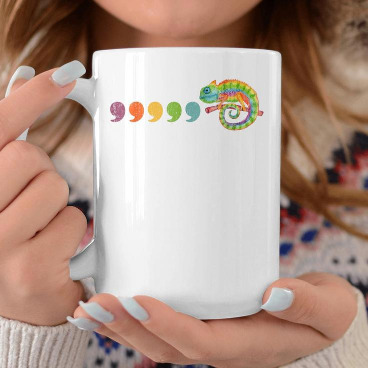 Comma Comma Chameleon English TeacherGrammar Coffee Mug Funny Gifts