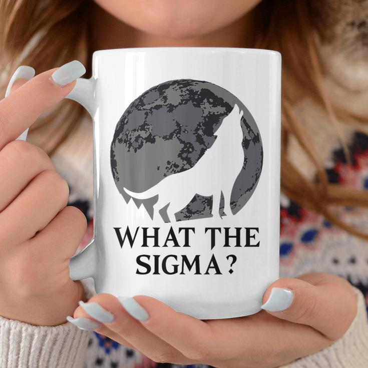 Cool Meme Moon Alpha Wolf What The Sigma Coffee Mug Unique Gifts