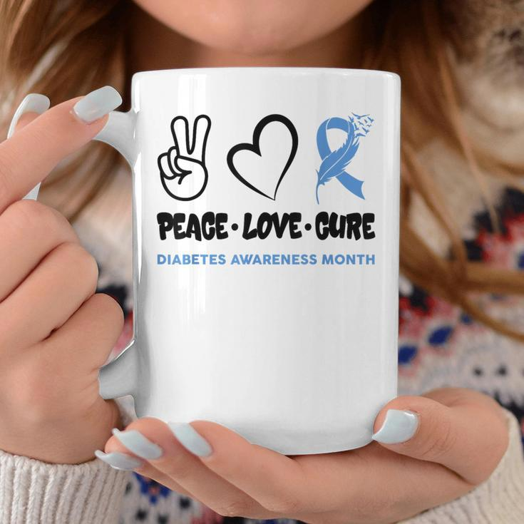 Cool Peace Love Cure National Diabetes Month November 2023 Coffee Mug Unique Gifts