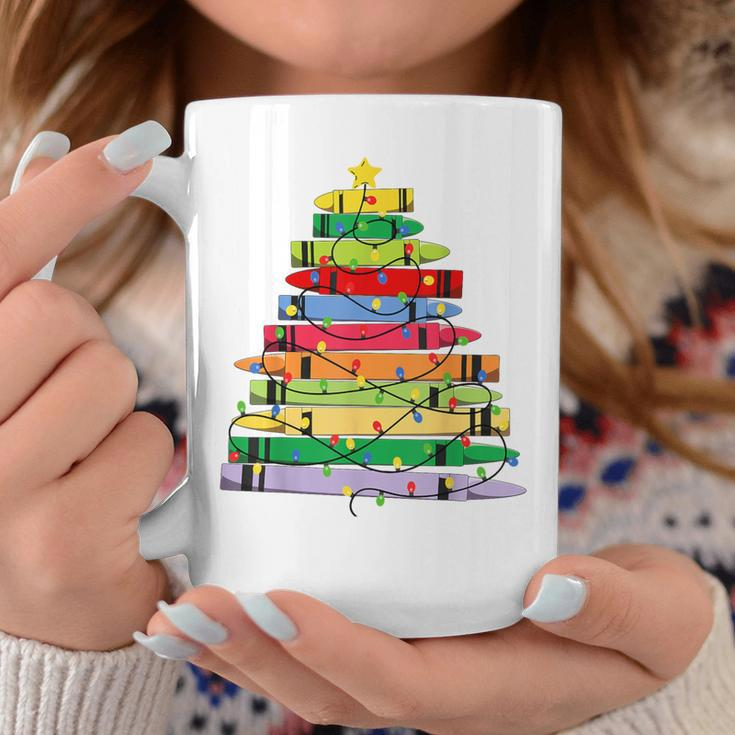 Crayon Christmas Tree Teacher Student Xmas Teacher Pajamas Coffee Mug Funny Gifts