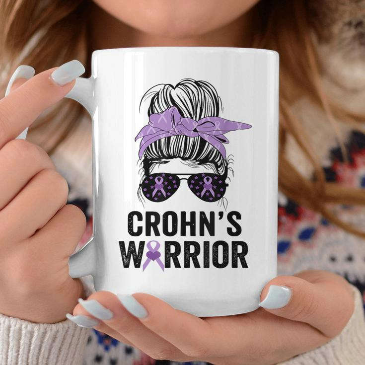 Crohn's Awareness Month Crohn's Warrior Purple Ribbon Womens Coffee Mug Unique Gifts