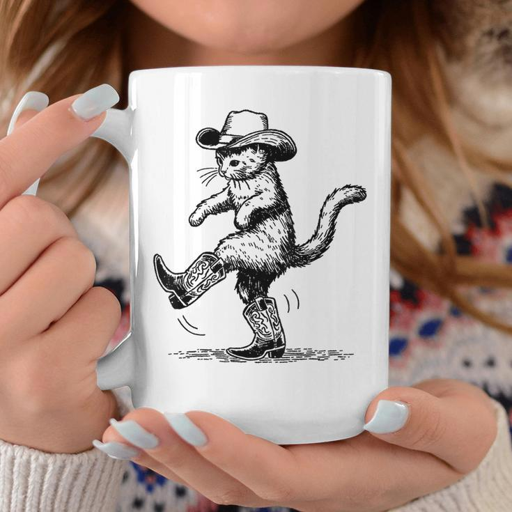 Cute Cat With Cowboy Hat & Boots Cowgirl Western Country Coffee Mug Funny Gifts