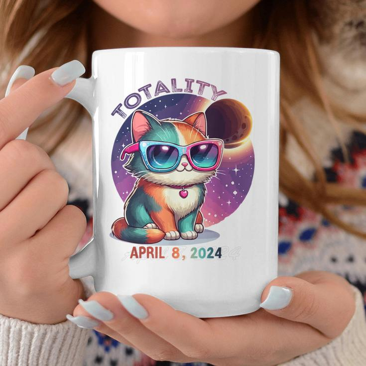 Cute Cat Wearing Solar Eclipse Glasses In Total Eclipse 2024 Coffee Mug Unique Gifts