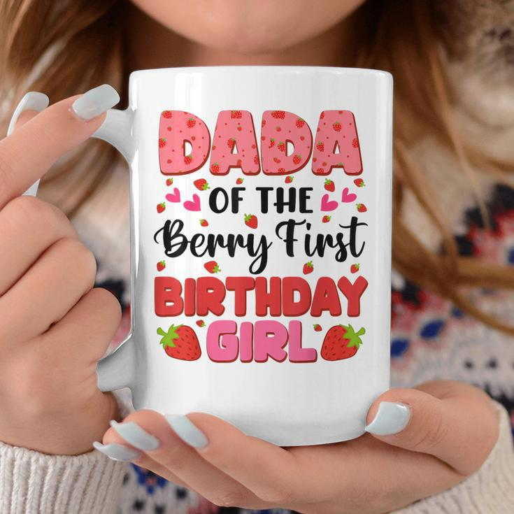 Dada Bery First Birthday Strawberry Girl Dad And Mom Family Coffee Mug Funny Gifts
