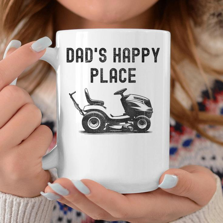 Dad's Happy Place Lawnmower Father's Day Dad Jokes Coffee Mug Unique Gifts
