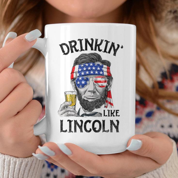 Drinking Like Lincoln 4Th Of July Abraham Merica Flag Coffee Mug Unique Gifts