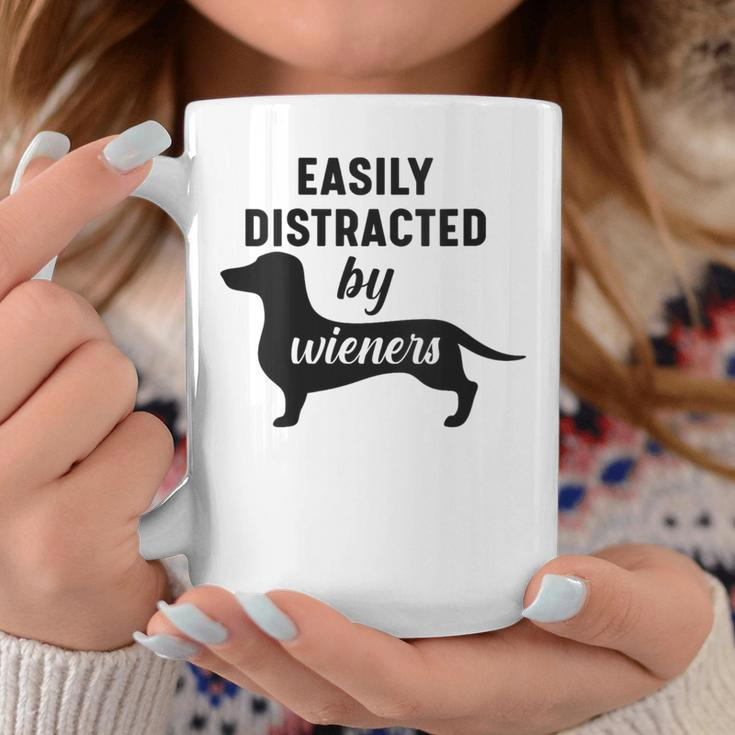 Easily Distracted By Wieners Dachshund Weiner Dog Coffee Mug Unique Gifts
