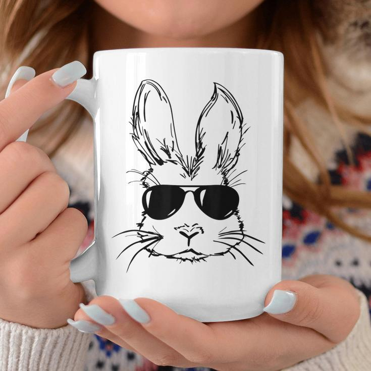 Easter Day Bunny Face With Sunglasses Men Boys Kids Easter Coffee Mug Unique Gifts