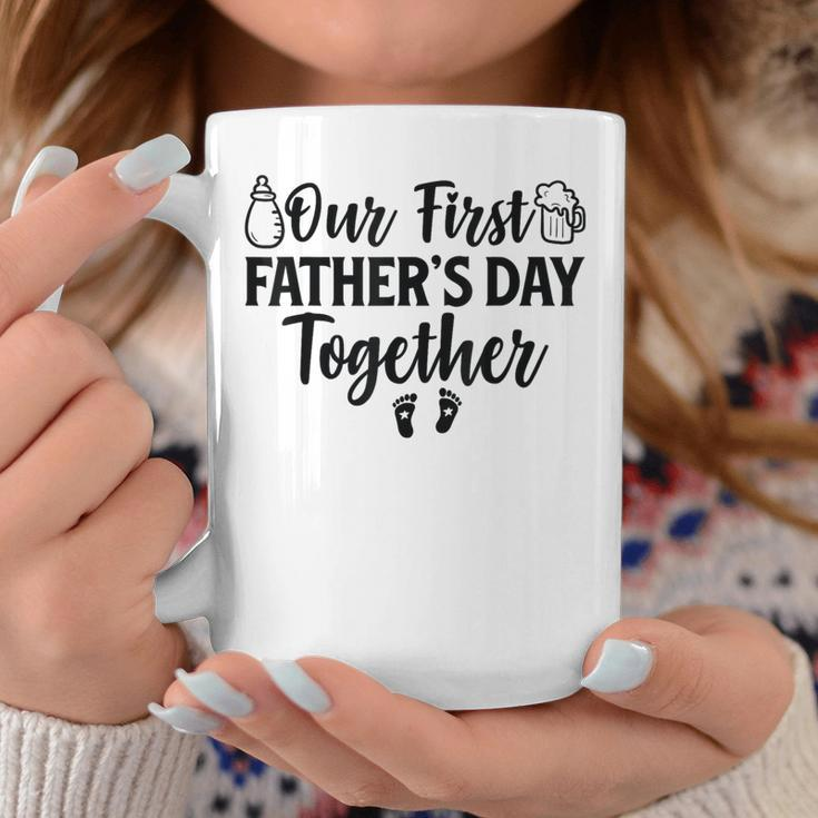 Our First Father's Day Together 2024 New Dad Father Son Coffee Mug Funny Gifts