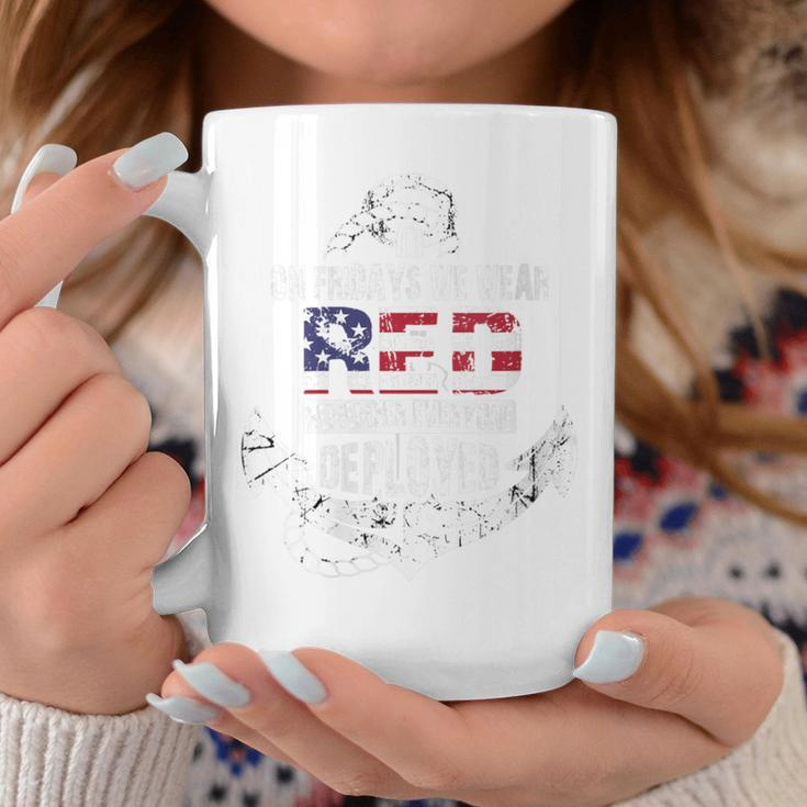 On Fridays We Wear Red Friday Navy Distressed Coffee Mug Unique Gifts