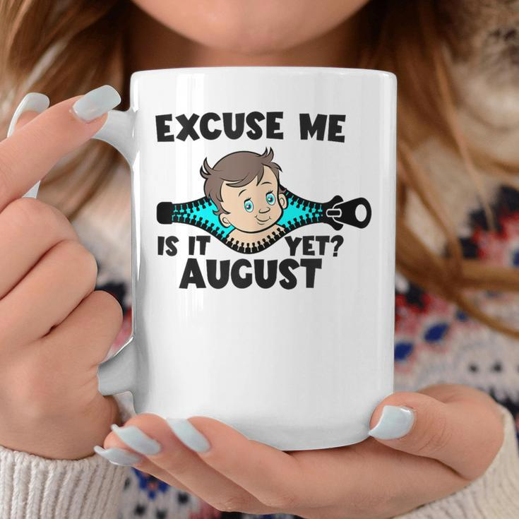Is It August Yet Baby Boy Pregnancy Announcement Mom Coffee Mug Funny Gifts