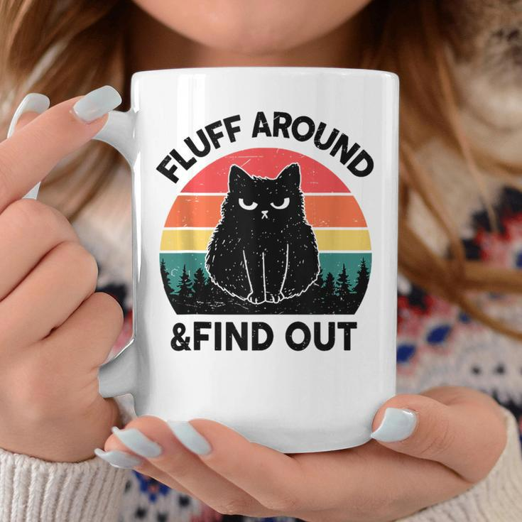 Fluff Around Find Out Adult Humor Sarcastic Black Cat Coffee Mug Personalized Gifts