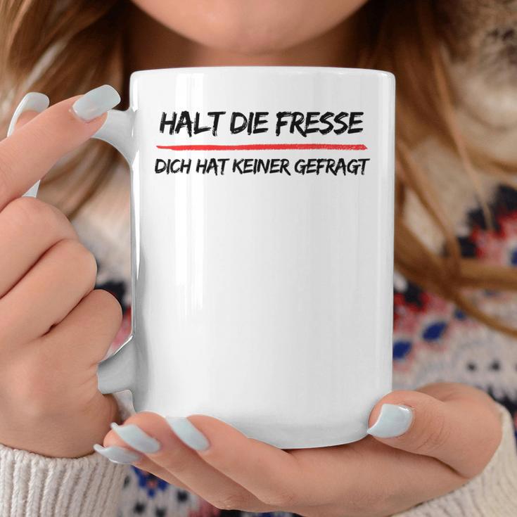 Hold Die Fresse Dich Hat Keiner Gefragt Gray Tassen Lustige Geschenke