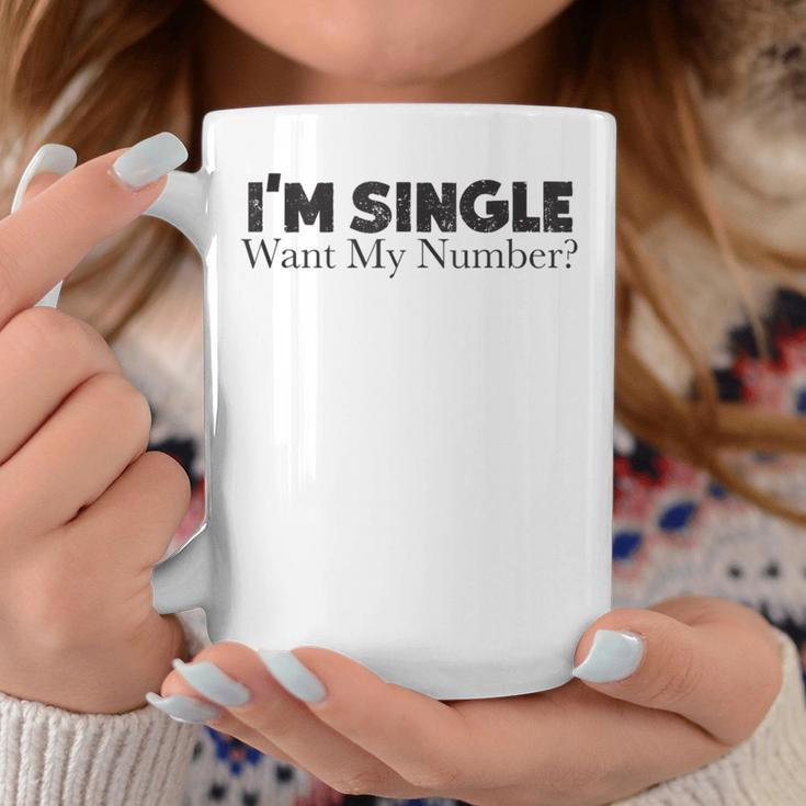 I'm Single Want My Number Vintage Single Life Coffee Mug Unique Gifts