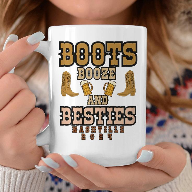 Girls Trip Nashville 2024 Boots Booze & Besties Weekend Coffee Mug Funny Gifts