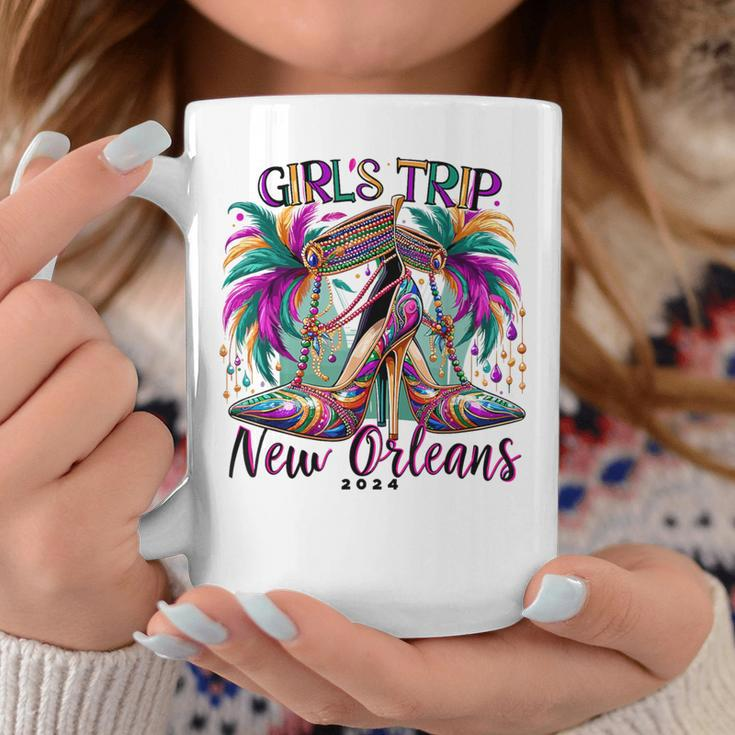 Girls Trip New Orleans 2024 Mardi Gras High Heels Coffee Mug Personalized Gifts