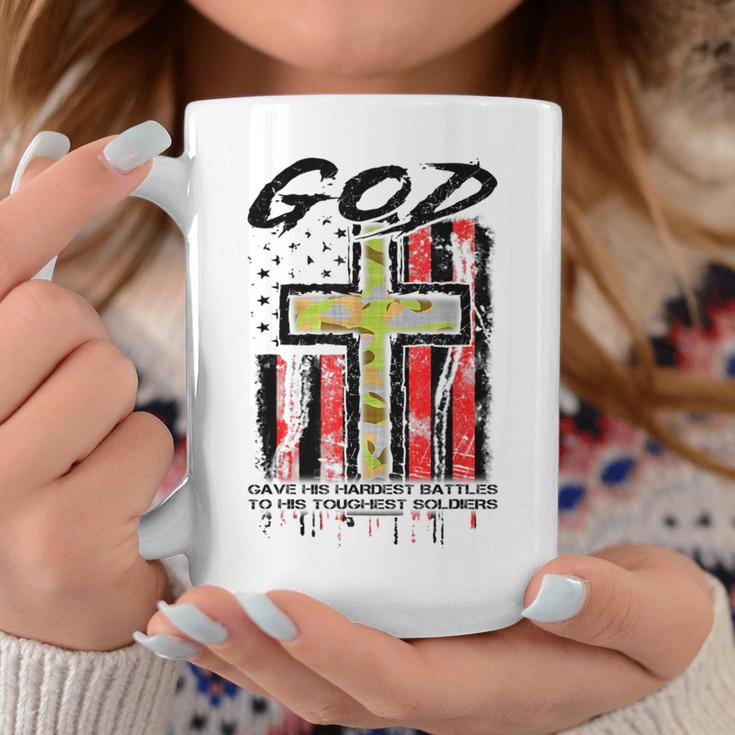 God Gave His Hardest Battles To His Toughest Soldiers Coffee Mug Unique Gifts