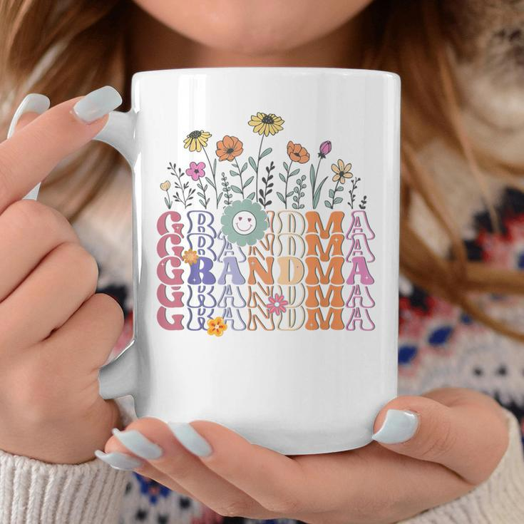 Grandma Flowers Groovy Retro Hippie Wildflower Mother's Day Coffee Mug Unique Gifts
