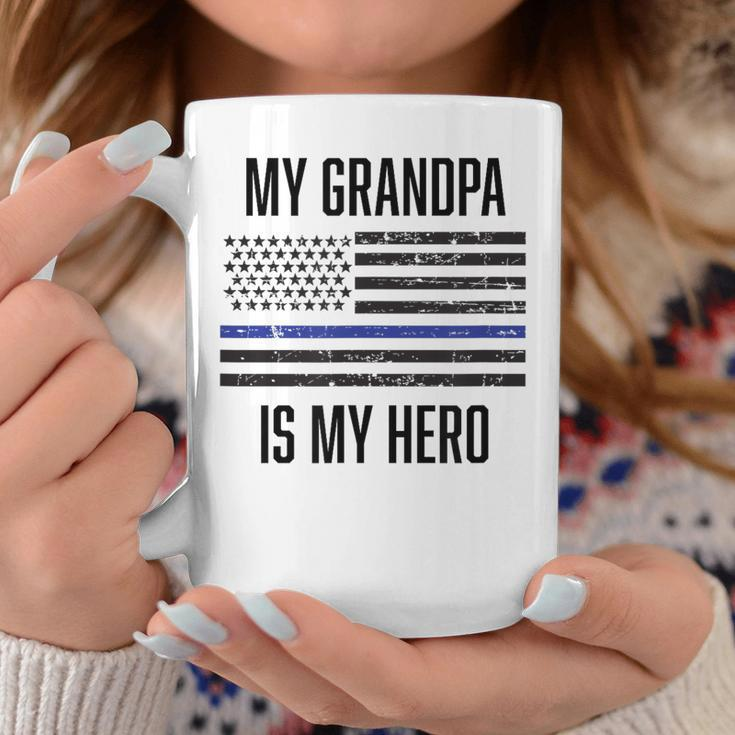 My Grandpa Is My Hero Thin Blue Line Cop Police Coffee Mug Unique Gifts
