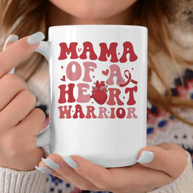Groovy Mama Of A Heart Warrior Chd Awareness Heart Disease Coffee Mug Personalized Gifts