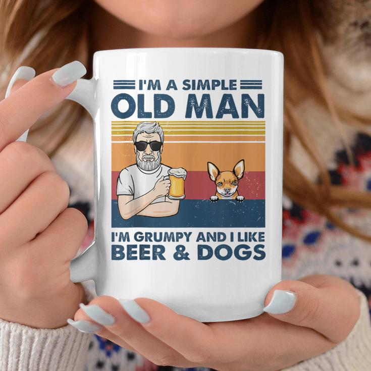 Grumpy Old Man Like Beer And Dogs Red Chihuahua Grandpa Coffee Mug Unique Gifts