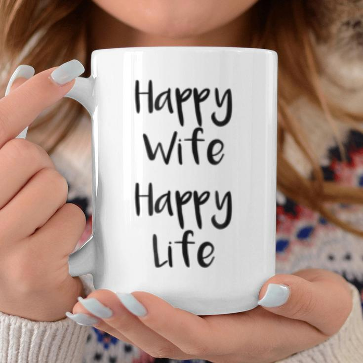 Happy Life Happy Wife Quote Coffee Mug Unique Gifts