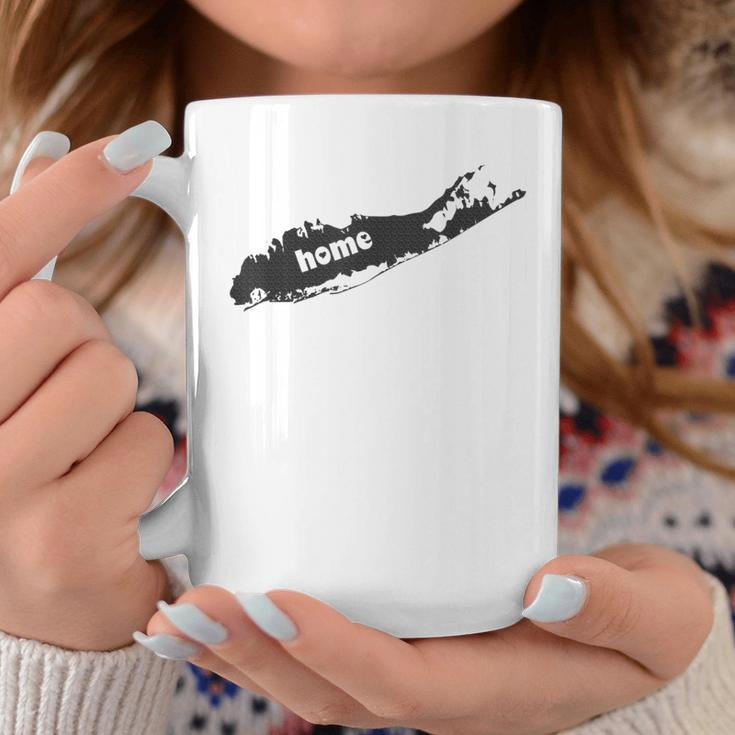 Heart Love Long Island Home Black Map Coffee Mug Unique Gifts