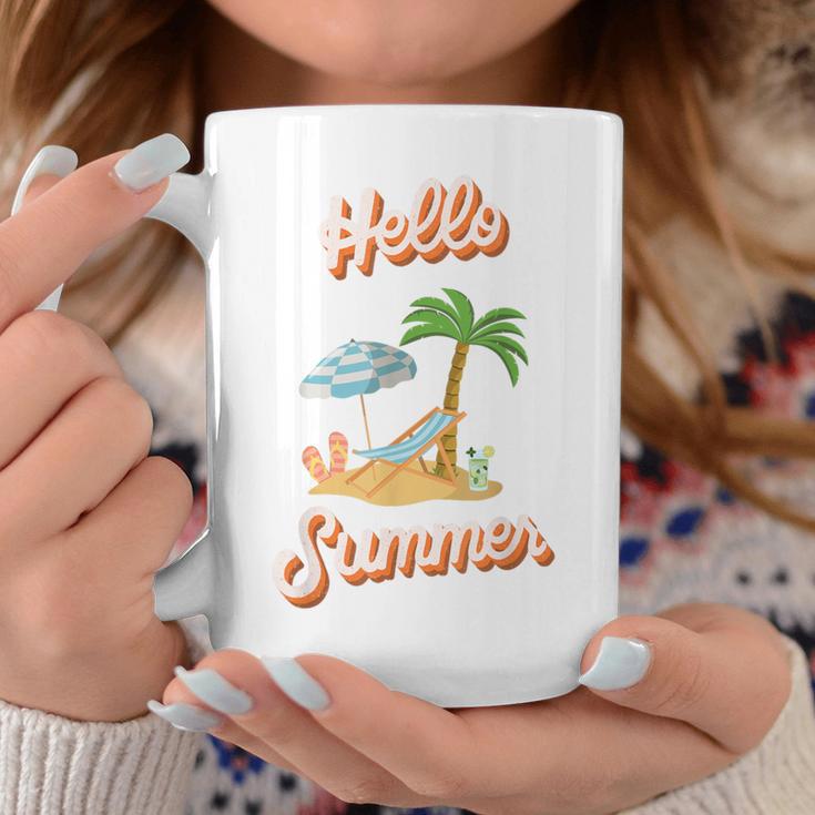 Hello Summer – Mit Sand Meer Sonnenschirm Und Palmenstimmung Tassen Lustige Geschenke