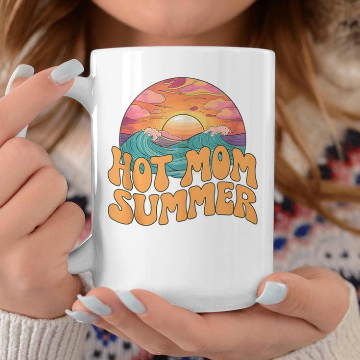 Hot Mom Summer Vibes Sunshine Vacation Retro Coffee Mug Personalized Gifts