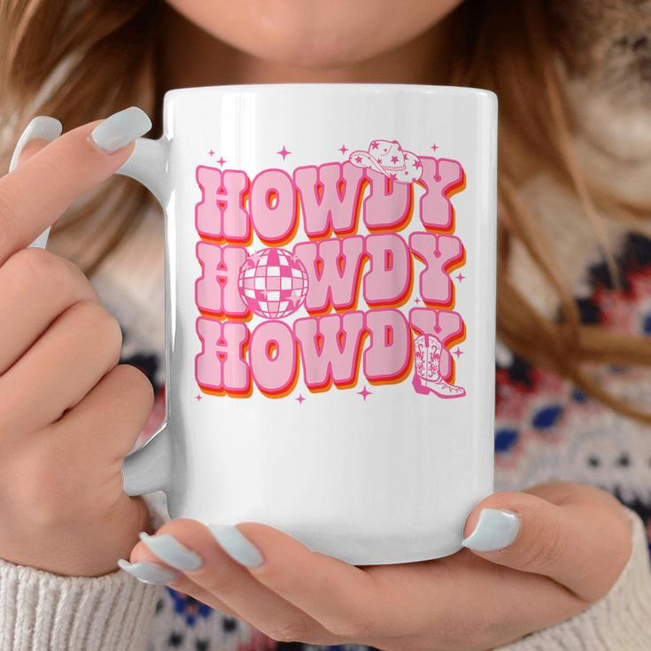 Howdy Southern Western Girl Country Rodeo Pink Cowgirl Disco Coffee Mug Funny Gifts