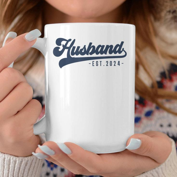 Husband Est 2024 Just Married Honeymoon Hubby Wedding Couple Coffee Mug Funny Gifts