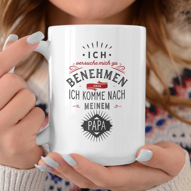 Ichersuche Mich Zu Benehmen Aber Ich Komme Nach Papa Fun Raglan Tassen Lustige Geschenke