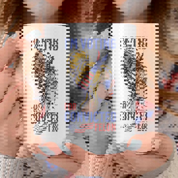 I'm Voting For A Convicted Felon In 2024 Women Messy Bun Coffee Mug Unique Gifts I'm Voting For A Convicted Felon In 2024 Women Messy Bun Coffee Mug Unique Gifts