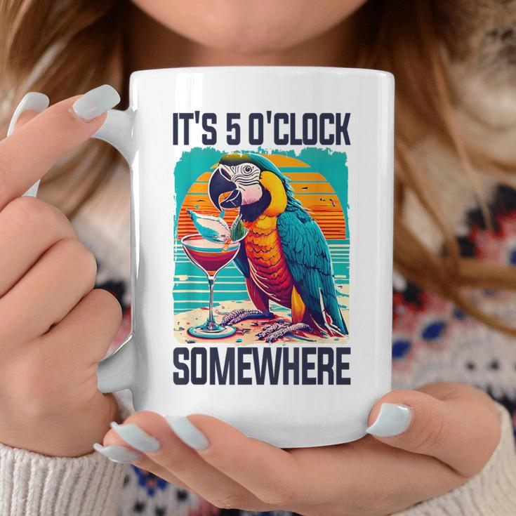 It's 5 O'clock Somewhere Drinking Parrot Cocktail Summer Coffee Mug Personalized Gifts
