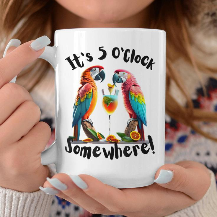 It's 5 O’Clock Somewhere Parrots Drinking Men Coffee Mug Personalized Gifts