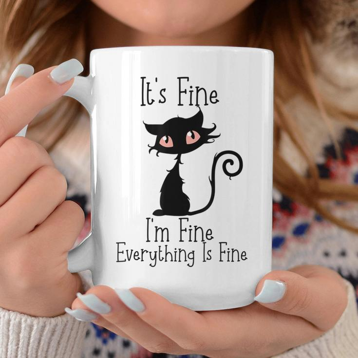 It's Fine I'm Fine Everything Is Fine Cat Quote Coffee Mug Unique Gifts