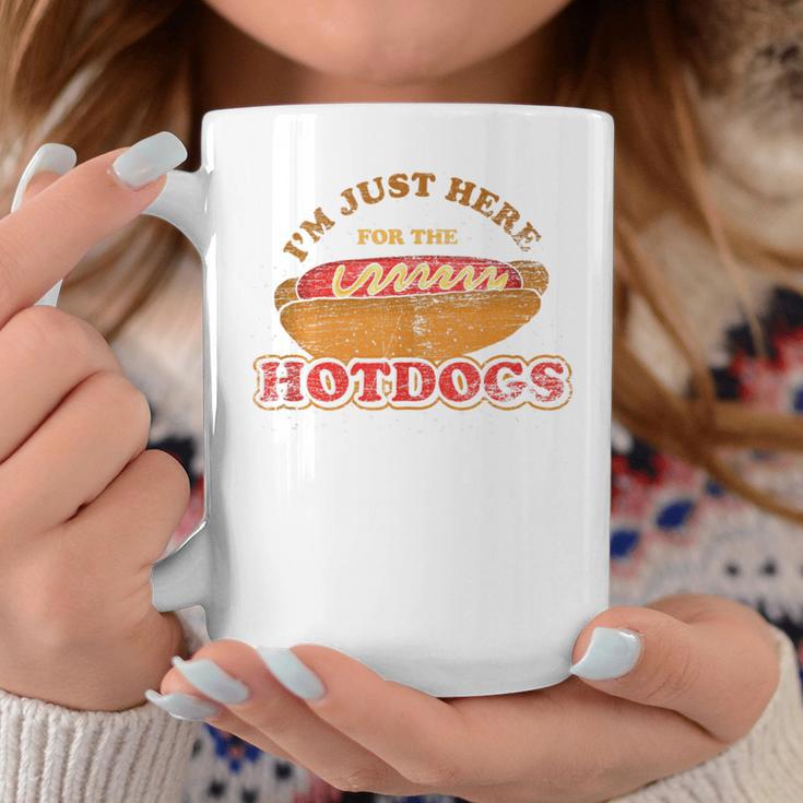 Im Just Here For The Hot Dogs Foodie Weiner Hot Dog Coffee Mug Unique Gifts