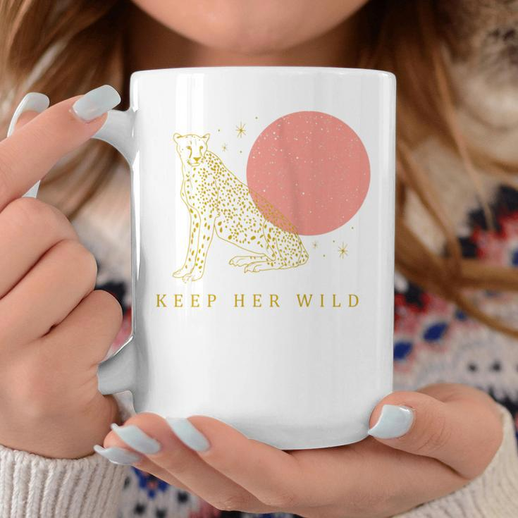 Keep Her Wild Cheetah Modern Boho Graphic Coffee Mug Unique Gifts