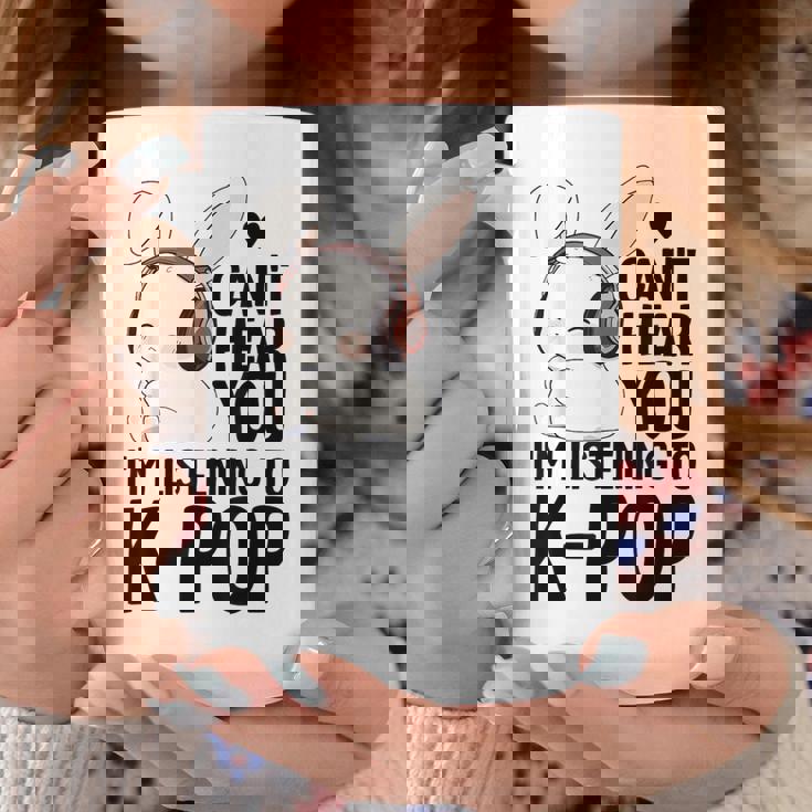 Kpop Merch Cute Bunny Can't Hear You I'm Listening K-Pop Coffee Mug Unique Gifts