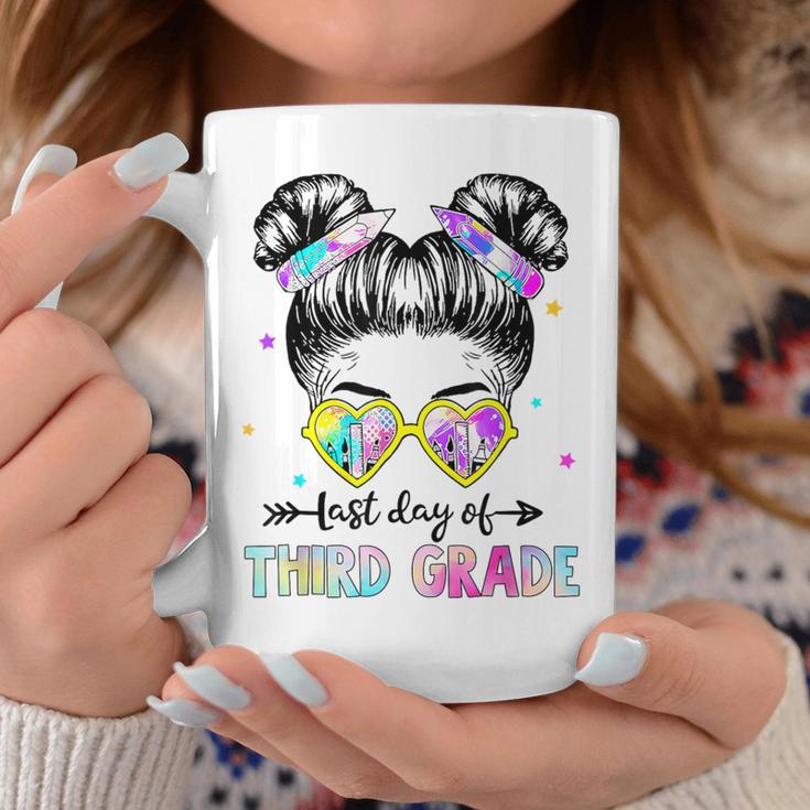 Last Day Of Third Grade Girls Messy Bun Last Day Graduation Coffee Mug Unique Gifts