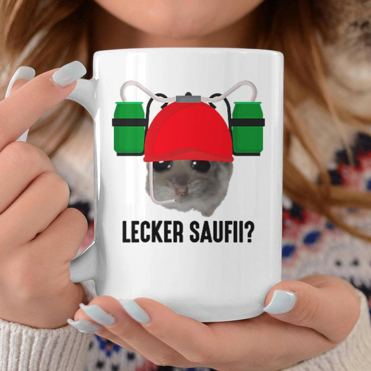 Lecker Saufii Bierchen X Sad Hamster Meme Bier Bierhelm Tassen Lustige Geschenke