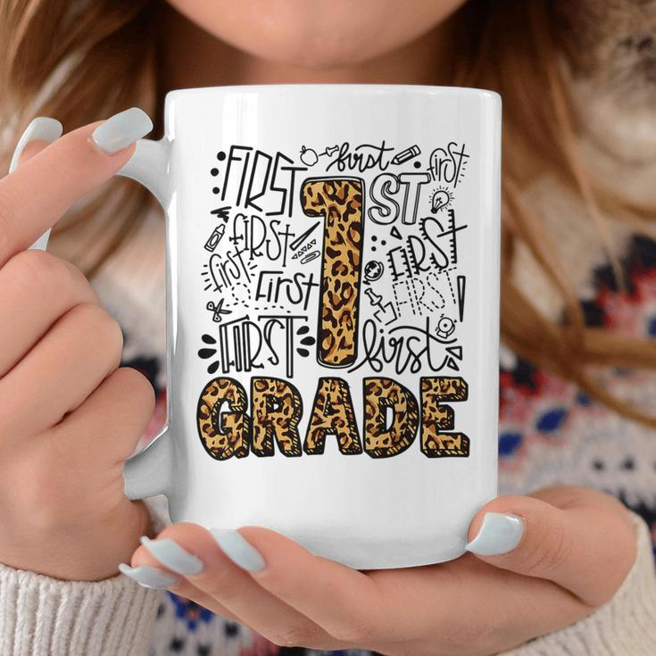 Leopard Print 1St Grade Teacher Kids Back To School Coffee Mug Unique Gifts