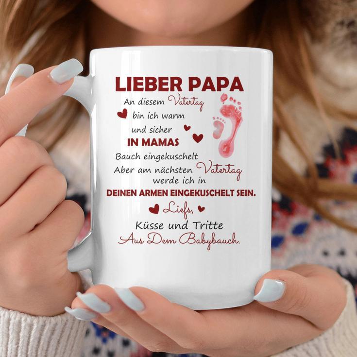 Lieber Papa An Diesematertag Bin Ich Noch In Mama's Belly Gray Tassen Lustige Geschenke