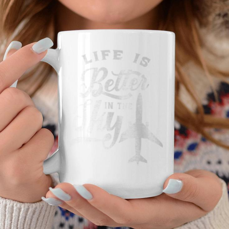 Life Is Better In The Sky Pilot Airplane Plane Aviator Coffee Mug Unique Gifts
