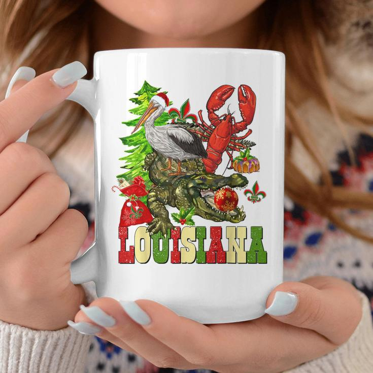 Louisiana Cajun Christmas Crawfish Pelican Alligator Xmas Coffee Mug Personalized Gifts