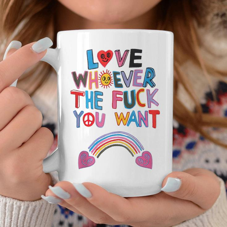 Love Whoever The Fuck You Want Rainbow Coffee Mug Funny Gifts