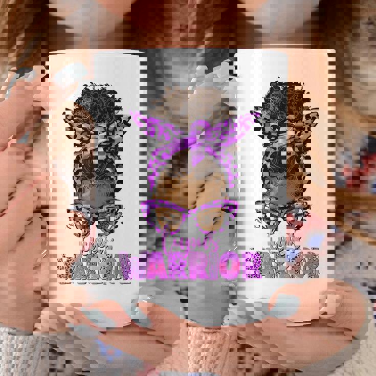 Lupus Warrior Afro Messy Bun Black Lupus Awareness Coffee Mug Unique Gifts